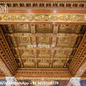 Wooden Classic Ceiling Design Pop Design Deewar No-12779