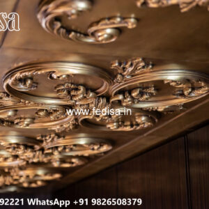 Wooden Classic Ceiling Design Pop Ceiling Design Painting No-12790