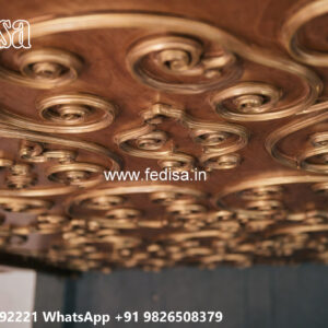 Wooden Classic Ceiling Design Pop Design Color Full No-12815