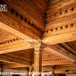 Wooden Classic Ceiling Design Small Bedroom Pop Ceiling Design No-12817