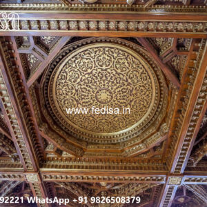 Wooden Classic Ceiling Design Pop Design In Circle No-12830