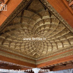 Wooden Classic Ceiling Design Pop Plus Minus Gallery Design No-12836