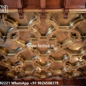 Wooden Classic Ceiling Design Living Room Wall Pop Design No-12842