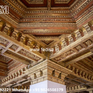 Wooden Classic Ceiling Design Fall Ceiling Design For Drawing Room With Two Fans No-12853