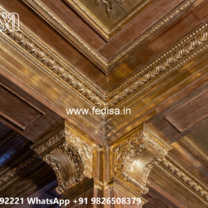 Wooden Classic Ceiling Design Pop Ceiling Design For Pooja Room No-12891