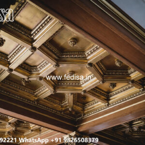 Wooden Classic Ceiling Design Fall Ceiling Design Lobby No-12903