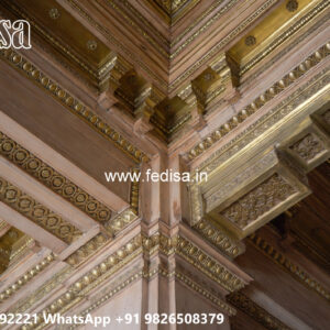 Wooden Classic Ceiling Design False Ceiling For Square Hall No-12922