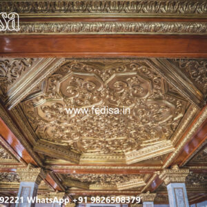Wooden Classic Ceiling Design Pop Latest Design For Lobby No-12932