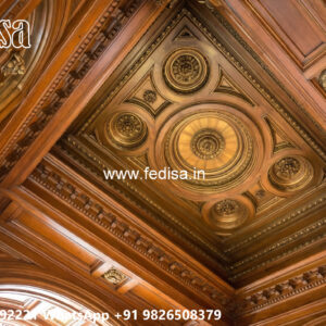 Wooden Classic Ceiling Design Pop Design For Car Porch No-12950
