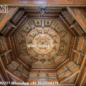 Wooden Classic Ceiling Design Pop Design For Bedroom No-12978