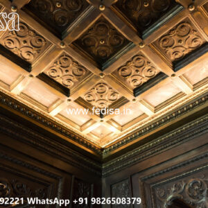 Wooden Classic Ceiling Design Gypsum Ceiling Design No-12982