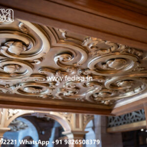 Wooden Classic Ceiling Design Main Hall Fall Ceiling Design No-12998