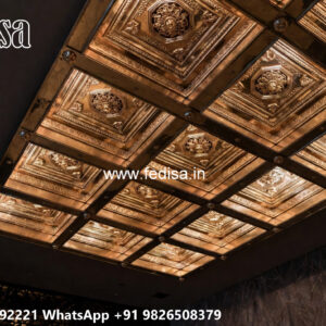 Wooden Classic Ceiling Design Pop Dizain No-13036