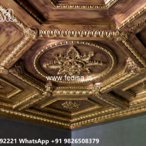 Wooden Classic Ceiling Design Plus Minus Pop Design For Lobby No-13043