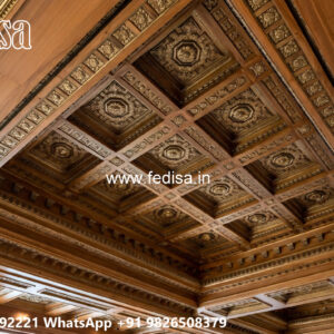 Wooden Classic Ceiling Design Pop Border Design No-13085