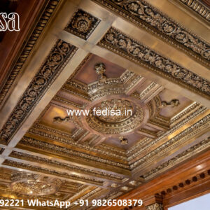 Wooden Classic Ceiling Design Bedroom Ceiling Design With Fan No-13112