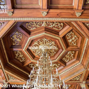 Wooden Classic Ceiling Design Pop Design For Drawing Room No-13121