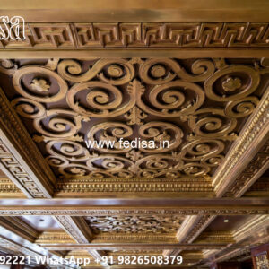 Wooden Classic Ceiling Design Down Ceiling Design For Drawing Room No-13196