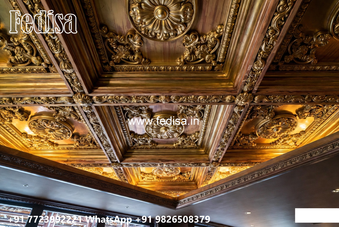 Wooden Classic Ceiling Design False Ceiling Cost For Living Room No-13248