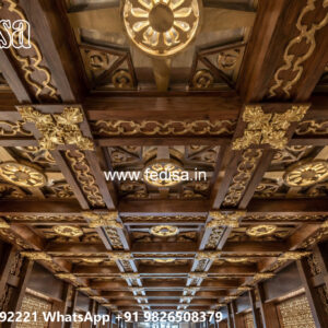 Wooden Classic Ceiling Design Ceiling Design For Hall With Two Fans No-13348