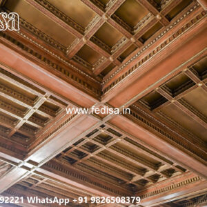Wooden Classic Ceiling Design L Shape False Ceiling Design No-13349