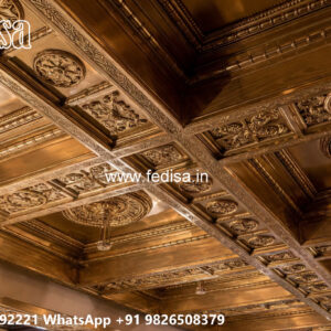 Wooden Classic Ceiling Design Pop False Ceiling Design For Hall No-13358