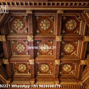 Wooden Classic Ceiling Design Living Room Ceiling Light Ideas No-13360