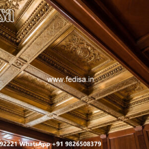 Wooden Classic Ceiling Design Gypsum Ceiling Design For Hall No-13392