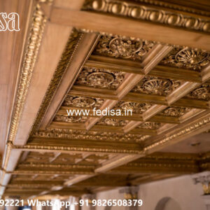 Wooden Classic Ceiling Design Round False Ceiling Design No-13397