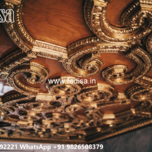 Wooden Classic Ceiling Design High Ceiling Living Room Ideas No-13399