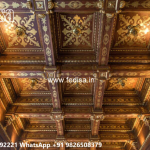 Wooden Classic Ceiling Design High Ceiling House Design No-13410