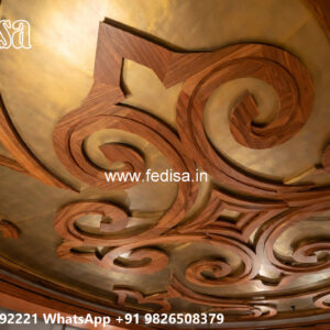 Wooden Classic Ceiling Design Double Height Ceiling Design No-13421