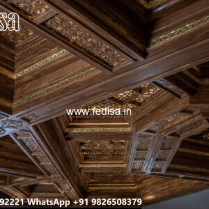 Wooden Classic Ceiling Design Lobby Pop Design Plus Minus No-13424