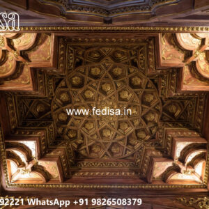 Wooden Classic Ceiling Design Simple Pop Design For Hall With Two Fans No-13432