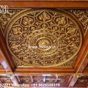 Wooden Classic Ceiling Design Wooden Pop Design No-13460