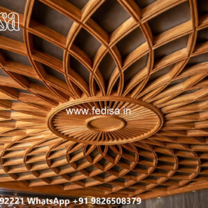 Wooden Classic Ceiling Design Master Bedroom Pop Design No-13476