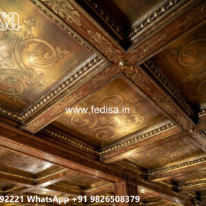 Wooden Classic Ceiling Design Hall Pop Design Latest No-13490