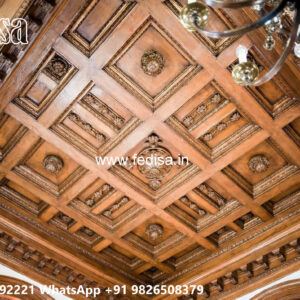 Wooden Classic Ceiling Design Wooden Pop Design For Hall No-13525