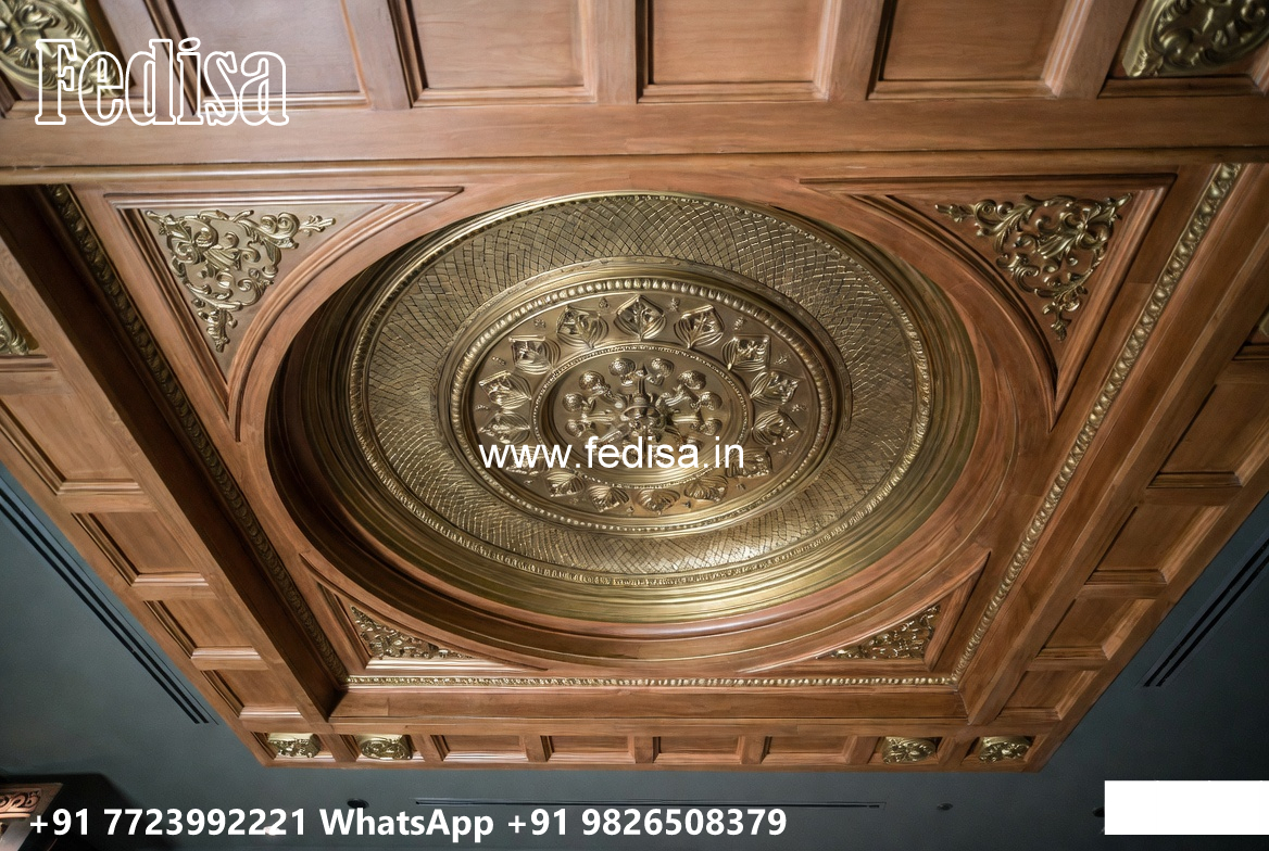 Wooden Classic Ceiling Design Kitchen Pop Plus Minus Design No-13531