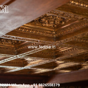 Wooden Classic Ceiling Design Pop Plus Minus Design For Hall No-13536