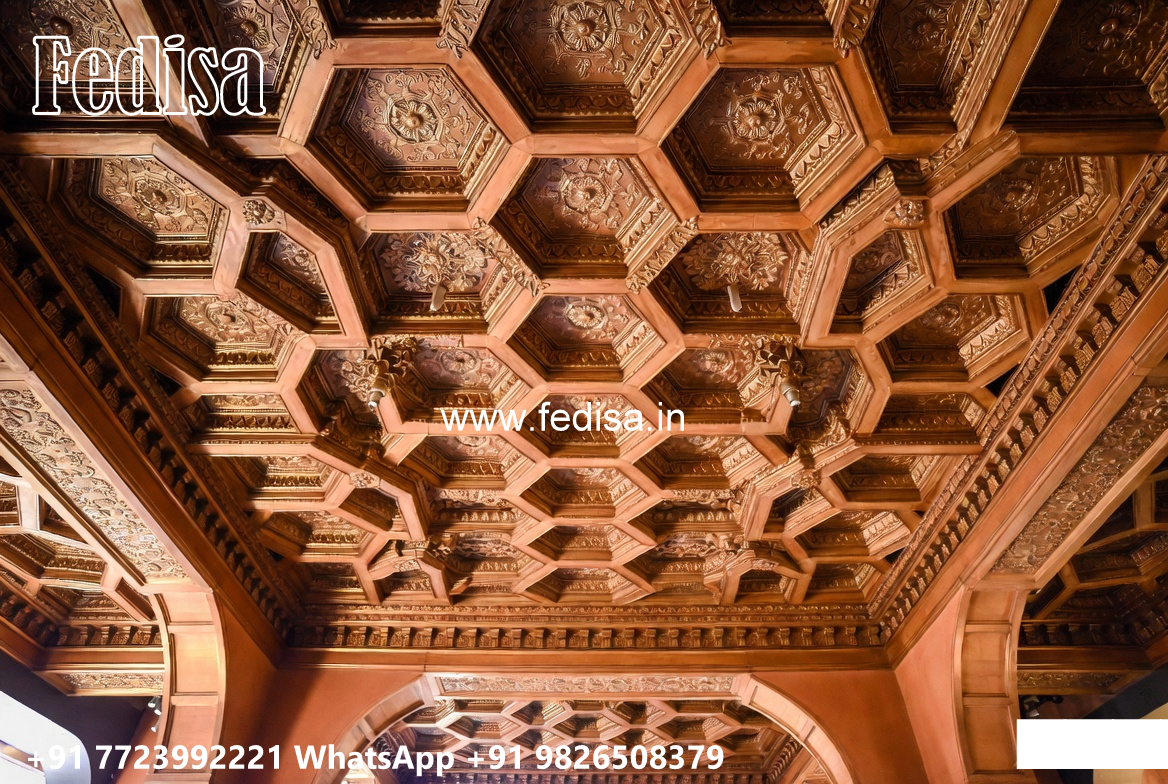 Wooden Classic Ceiling Design Outside Ceiling Design No-13538