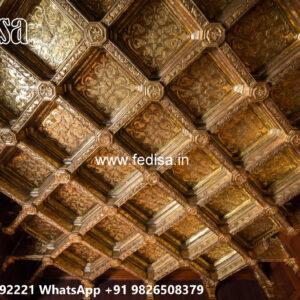 Wooden Classic Ceiling Design Pop Design Flower No-13543