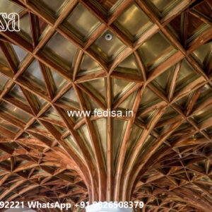 Wooden Classic Ceiling Design Double Fan Ceiling Design No-13545