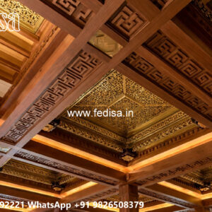 Wooden Classic Ceiling Design Modern Pop Design For Living Room No-13608