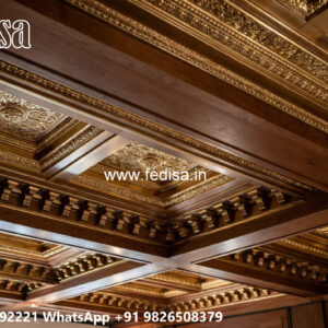 Wooden Classic Ceiling Design Porch False Ceiling Design No-13628