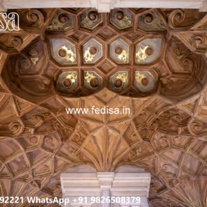 Wooden Classic Ceiling Design Pop Design For Office Cabin No-13687