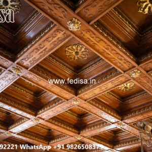Wooden Classic Ceiling Design Gypsum Interior Design No-13709