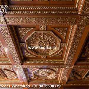 Wooden Classic Ceiling Design Pop Plus Minus Design For Kitchen No-13721