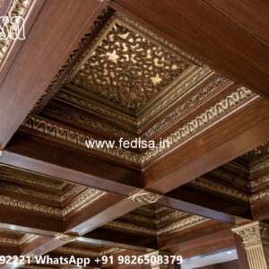 Wooden Classic Ceiling Design Pop Design For Fan No-13745