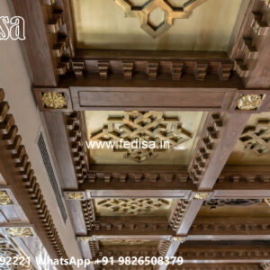 Wooden Classic Ceiling Design Front Balcony False Ceiling Design No-13757